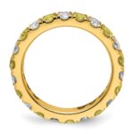 14k 1 carat Lab Grown Diamond VS/SI+ G+ and Lab Created Yellow Sapphire Size 6.5 Eternity Band - Image 2