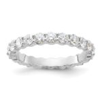 14k White Gold 1 1/2 carat Lab Grown Diamond VS+ F+ Round Complete Channel Set Size 8 Eternity Band