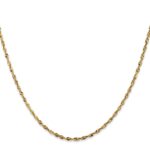14K 1.8mm Ultra Diamond-cut Rope with Lobster Clasp Chain - Image 2