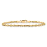 14K 2.75mm Ultra Diamond-cut Rope with Lobster Clasp Anklet - Image 4
