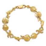 14k Polished Seashore Theme 7.25 inch Bracelet - Image 4