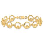 14K Diamond-cut Claddagh Circle Link 7 inch Bracelet - Image 3