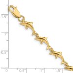 14K Polished Dolphin 7 inch Bracelet - Image 3