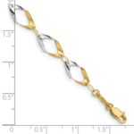 14K and White Rhodium Oval Link 7 inch Bracelet - Image 3