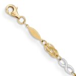 14K Two-Tone Polished Infinity Symbol and Fancy Link 7.5 inch Bracelet - Image 3
