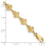 14K Polished and Textured Turtle 7 inch Bracelet - Image 3