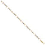 14k Tri-color Polished Diamond-cut Ovals and Donut Beads 7.5 inch Bracelet - Image 2