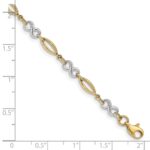 14k Two-tone Polished Infinity Symbol and Oval Link 7.5 inch Bracelet - Image 2
