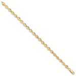 14k Polished 4.75mm Diamond-cut Leaf 7 inch Bracelet - Image 2
