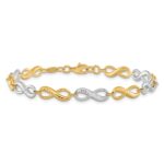 14K Two-tone Infinity Symbol Link 7.5 inch Bracelet - Image 3