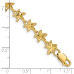 14K Diamond-cut Starfish 7 inch Bracelet - Image 3
