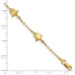 14K Brushed and Polished Puffed Stars 5-Station 7 inch Bracelet - Image 3