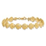14k Polished Scallop Shell 7.25 inch Bracelet - Image 4