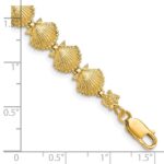 14k Polished Scallop Shell 7.25 inch Bracelet - Image 3