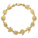 14k Polished Tropical Fish 7.5 inch Bracelet - Image 4
