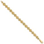 14K Polished and Textured Scallop Shell 7 inch Bracelet - Image 2