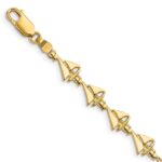 14k Polished Sailboat 7 inch Bracelet
