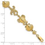 14K Polished Turtle/Shell/Starfish 7.5 inch Bracelet - Image 3