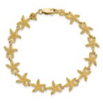 14k Textured Starfish 7.25 inch Bracelet - Image 4
