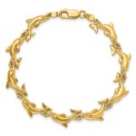 14k Polished Dolphin 7 inch Bracelet - Image 4