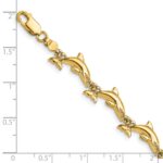 14k Polished Dolphin 7 inch Bracelet - Image 3