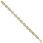 14k and White Rhodium Diamond-Cut Fancy Filigree 7.25 inch Bracelet - Image 2