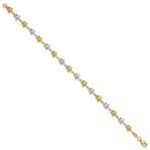 14k Two-tone Textured Puffed Stars 7.75 inch Bracelet - Image 2