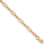 14k Two-tone Polished Fancy Rectangle Link 7.5 inch Bracelet