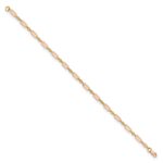 14k Two-tone Polished Fancy Rectangle Link 7.5 inch Bracelet - Image 2