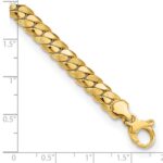 14k Satin and Polished 6.5mm Fancy Curb Link 7.75 inch Bracelet - Image 3