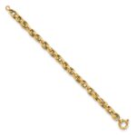 14k Polished and Textured Link 7.5in Bracelet - Image 2