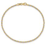 14K Two-tone Diamond-cut Beaded 7.5 inch Bracelet - Image 4
