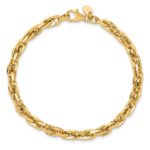 14K Polished 5mm Fancy Rope Link 7.5 inch Bracelet - Image 4