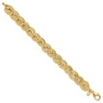 14k Polished 12mm Fancy Link 7.5 inch Bracelet - Image 2