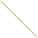 14K Two-tone Polished 3.5mm Fancy Twisted Bar Link 7.75 inch Bracelet - Image 2