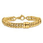 14K Polished 10mm Fancy Curb Link 7.5 inch Bracelet - Image 3