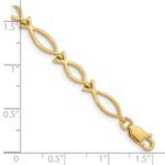 14k 5mm Religious Ichthus (Fish) 7 inch Bracelet - Image 3