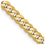 14K 3.9mm Flat Beveled Curb with Lobster Clasp Chain