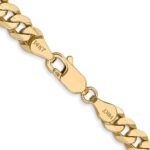 14K 5.75mm Flat Beveled Curb with Lobster Clasp Chain - Image 3