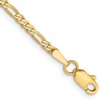 14K 2.25mm Flat Figaro with Lobster Clasp Anklet