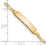 14k Polished Solid Chain/Solid Plate Figaro Link 19x4mm Plate 5.5 inch Baby/Child ID Bracelet - Image 3