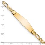 14k Polished Solid Chain/Solid Plate Figaro Link Soft Diamond Shape 33x9mm Plate 8 inch ID Bracelet - Image 3