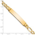 14k Polished Solid Chain/Solid Plate Figaro Link 39x8mm Plate8 inch ID Bracelet - Image 3