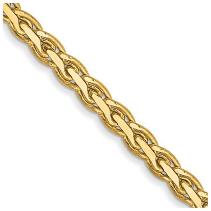 14K 2.4mm Flat Wheat with Lobster Clasp Chain
