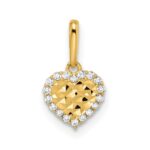 14k Madi K CZ Diamond Cut Heart Pendant