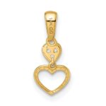 14k Madi K CZ Hearts Dangle Pendant - Image 3