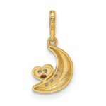 14k Two-tone Madi K CZ Moon with Heart Pendant - Image 3
