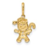 14k Madi K Polished Smiling Gingerbread Man Childrens Charm / Pendant - Image 3