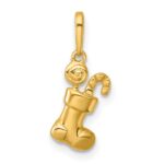 14k Madi K Polished Christmas Stocking with Candy Childrens Charm / Pendant