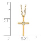14k Madi K .01ct Diamond Cross Necklace - Image 3